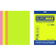 Набор цветной бумаги NEON, EUROMAX, А4, 80г/м2 (4х50/200арк.)