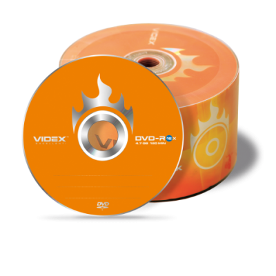 Диск DVD-R, 4.7Gb, 16x, Bulk 50 ПК, VIDEX - VDVD-R b50 VIDEX