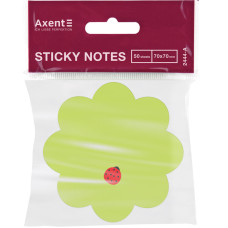 Блок бумаги с липким слоем Axent Flower 2444-05-A, 70х70 мм, 50 листов, зелёный