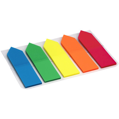 Закладки пластиковые Axent 2440-02-A, 5х12х50 мм, 125 штук, неоновые цвета - 2440-02-A Axent