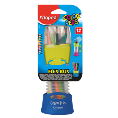 Олівці кольорові COLOR PEPS Flex Box, 12 кол., + розсувний пенал, асорті - MP.683212 Maped