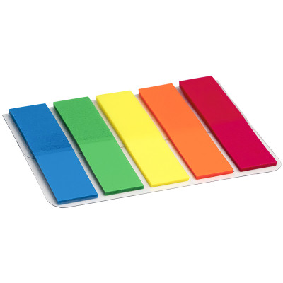Закладка неонова 5 кольорів 12х50мм, 125 шт, прямокутна - 2440-01-A Axent