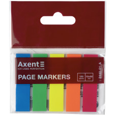 Закладки пластиковые Axent 2440-01-A, 5х12х50 мм, 125 штук, неоновые цвета