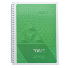 Зошит на пружині PRIME А4, 96л., клітка, в картонній обкладинці, салатовий