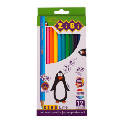 Кольорові олівці, 12 кольорів, KIDS LINE - ZB.2414 ZiBi