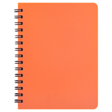 Тетрадь для записей BRIGHT, А6, 60 л., клетка, пластиковая обложка, оранжевая