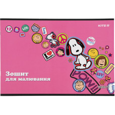 Тетрадь для рисования Kite Peanuts Snoopy SN21-241, 12 листов