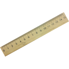 Лінійка дерев'яна 15 см (шовкографія)
