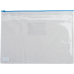 Папка - конверт на молнии zip-lock, А4, глянцевый прозрачный пластик, синяя молния - BM.3946-02 Buromax
