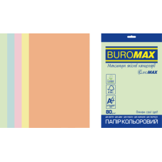 Набір кольорового паперу PASTEL, EUROMAX, А4, 80гм2 (5х50250арк.)