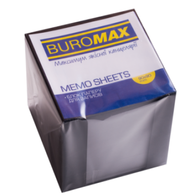 Бокс з білим папером 90х90х90мм., чорний - BM.2290-01 Buromax