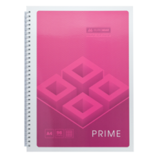 Тетрадь для записей PRIME, А4, 96 л., клетка, картонная обложка, розовая