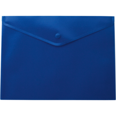 Папка-конверт, на кнопке, А5, матовый полупрозр.пластик, синяя - BM.3935-02 Buromax