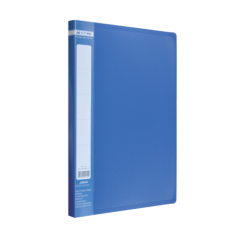 Папка пластиковая  боковым прижимом, JOBMAX, A4, синяя