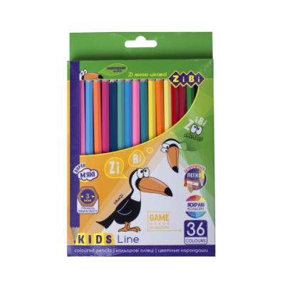 Кольорові олівці, 36 кольорів, KIDS LINE - ZB.2417 ZiBi