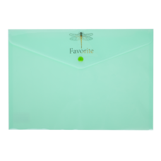 Папка-конверт на кнопке FAVOURITE, PASTEL, A4, мятная