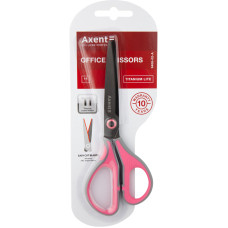 Ножницы Axent Titanium Lite 6406-02-A, 19 см, с прорезиненными ручками, серо-розовые