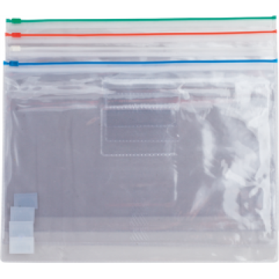 Папка - конверт на молнии zip-lock, А4, глянцевый прозрачный пластик, цветная, ассорти - 000008775 Buromax