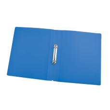 Папка пластиковая, JOBMAX, 2 R-образных кольца, А4, ширина торца 25 мм, синяя