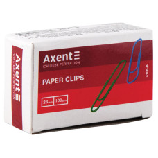 Скріпки кольорові Axent 4106-A, 28 мм, 100 штук