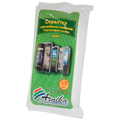 Салфетки влажные для мобильных телефонов 15 шт 30664