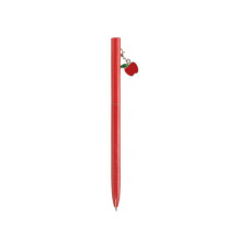 Ручка металлическая красная с брелоком 