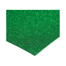 Фоамиран с блестками на клейкой основе, 20х30 см, 2 мм, зеленый