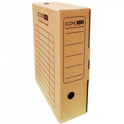 Короб архівний картонний 80 мм Economix, коричневий - E32701-07 Economix