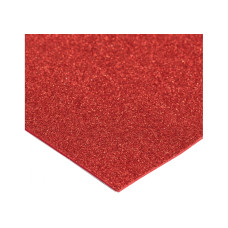 Фоамиран с блестками на клейкой основе, 20х30 см, 2 мм, красный