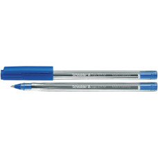 Ручка кулькова SCHNEIDER TOPS 505 М 0,7 мм. Корпус прозорий, пише синім