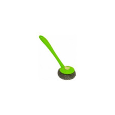Сталева щітка-скребок для посуду, Economix Cleaning, зелена