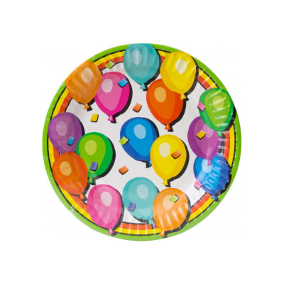 Набір з 6 тарілок паперових Balloons, діаметр 17,78 см - MX44355 Maxi