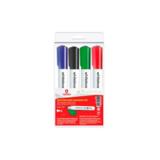 Набір маркерів для білих дошок Optima 2 мм, 4 кольори в пеналі