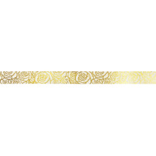 Стрічка декоративна з принтом фольгою, ширина 15 мм, довжина 5 м