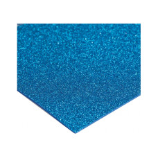 Фоамиран с блестками на клейкой основе, 20х30 см, 2 мм, голубой