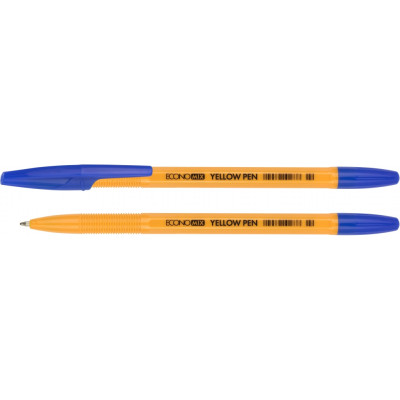 Ручка кулькова ECONOMIX YELLOW PEN 0,5 мм. Корпус жовтий, пише синім