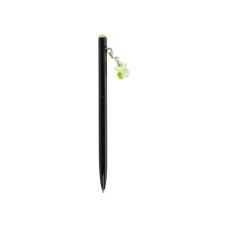 Ручка металлическая с зеленым брелоком-кристаллом 