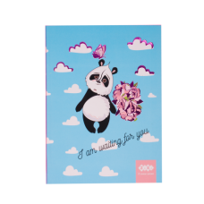 Блокнот SWEET Panda, A-5, 64арк., кл, інт. обл., мат. лам. + Уфлак, KIDS Line, блакитний