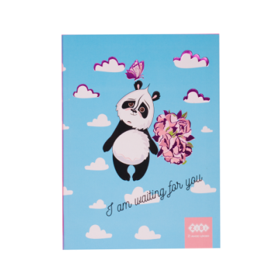 Блокнот SWEET Panda, A-5, 64арк., кл, інт. обл., мат. лам. + Уфлак, KIDS Line, блакитний - ZB.12768-14 ZiBi