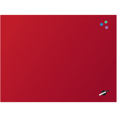 Дошка скляна магнітно-маркерна 90x120 см, червона - 9616-06-А Axent