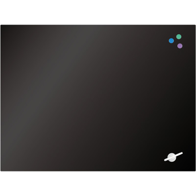 Доска стеклянная магнитно-маркерная 90x120 см, черная 9616-01-А