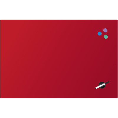 Доска стеклянная магнитно-маркерная 60х90 см, красная - 9615-06-А Axent