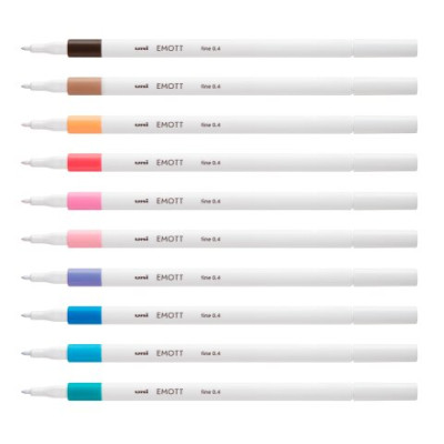Лайнер uni EMOTT 0.4мм fine line, Soft Pastel Color, 10 цветов PEM-SY/10C.02SPC