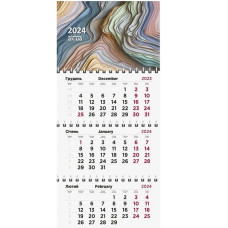 Календар настінний на спіралі з курсором квартальний 2024г idea!