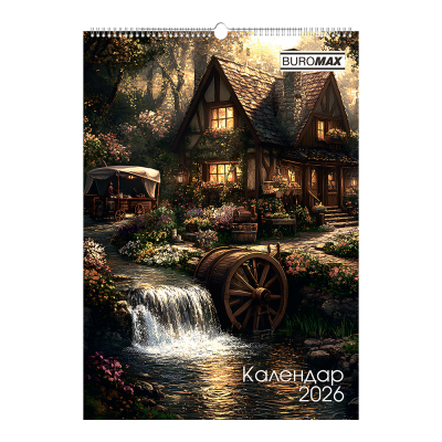 Настінний календар 2026 р., А2, 1 пружина, Fairytale landscapes