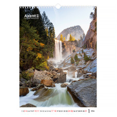 Настінний календар А3 2026, Waterfalls