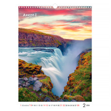 Настінний календар А3 2026, Waterfalls