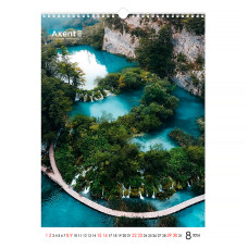 Настінний календар А3 2026, Waterfalls