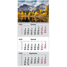 Настінний квартальний календар 2026р, 1 шт., Nature 2