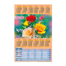 Календар-табель 2024 А4 ТК-01 Троянди